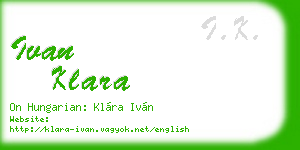 ivan klara business card